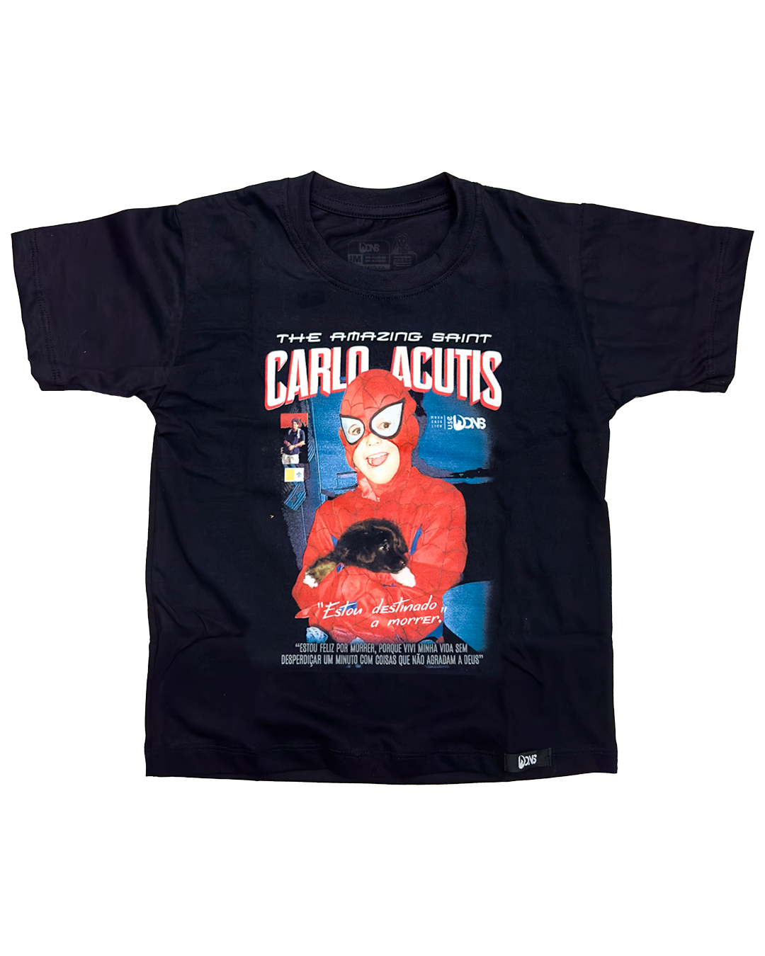 Kids T-Shirt – Saint Carlo Acutis Superhero - Black