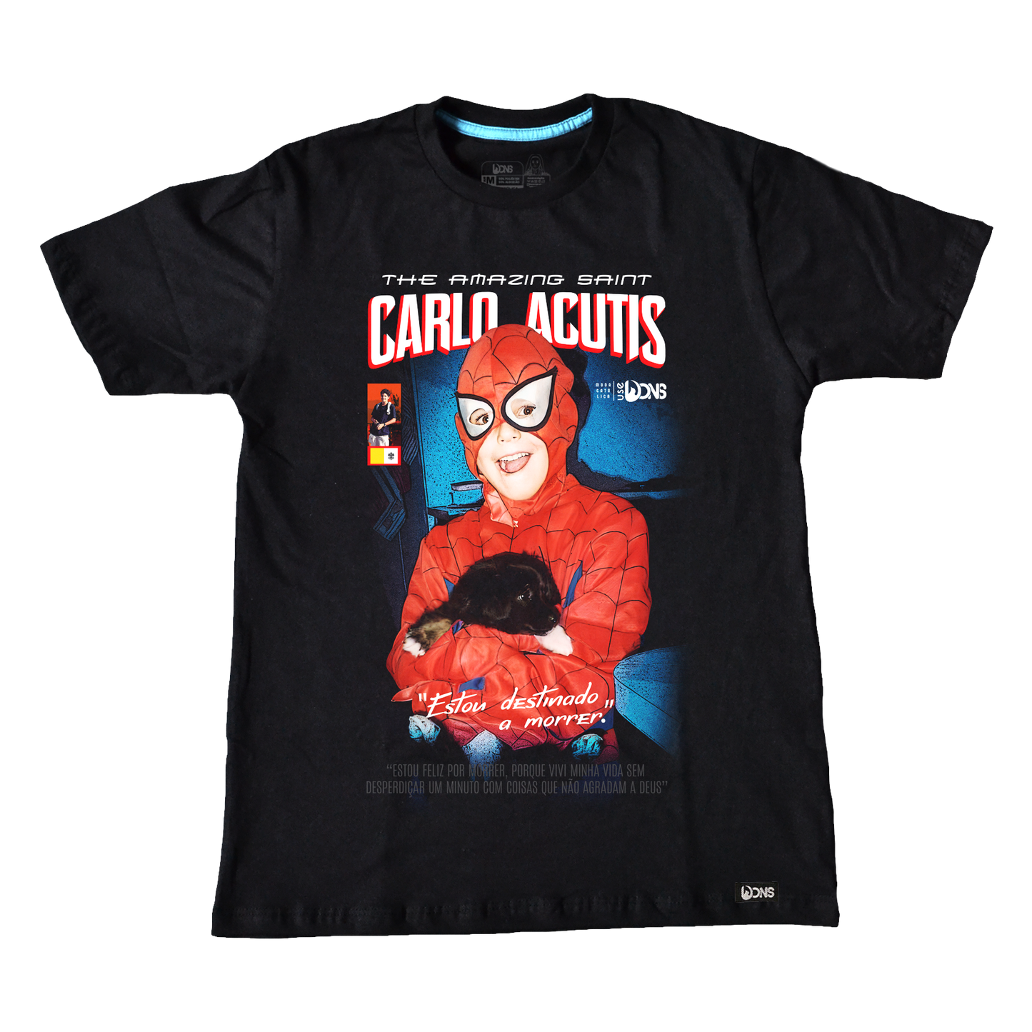 Saint Carlo Acutis Superhero T-Shirt - Black