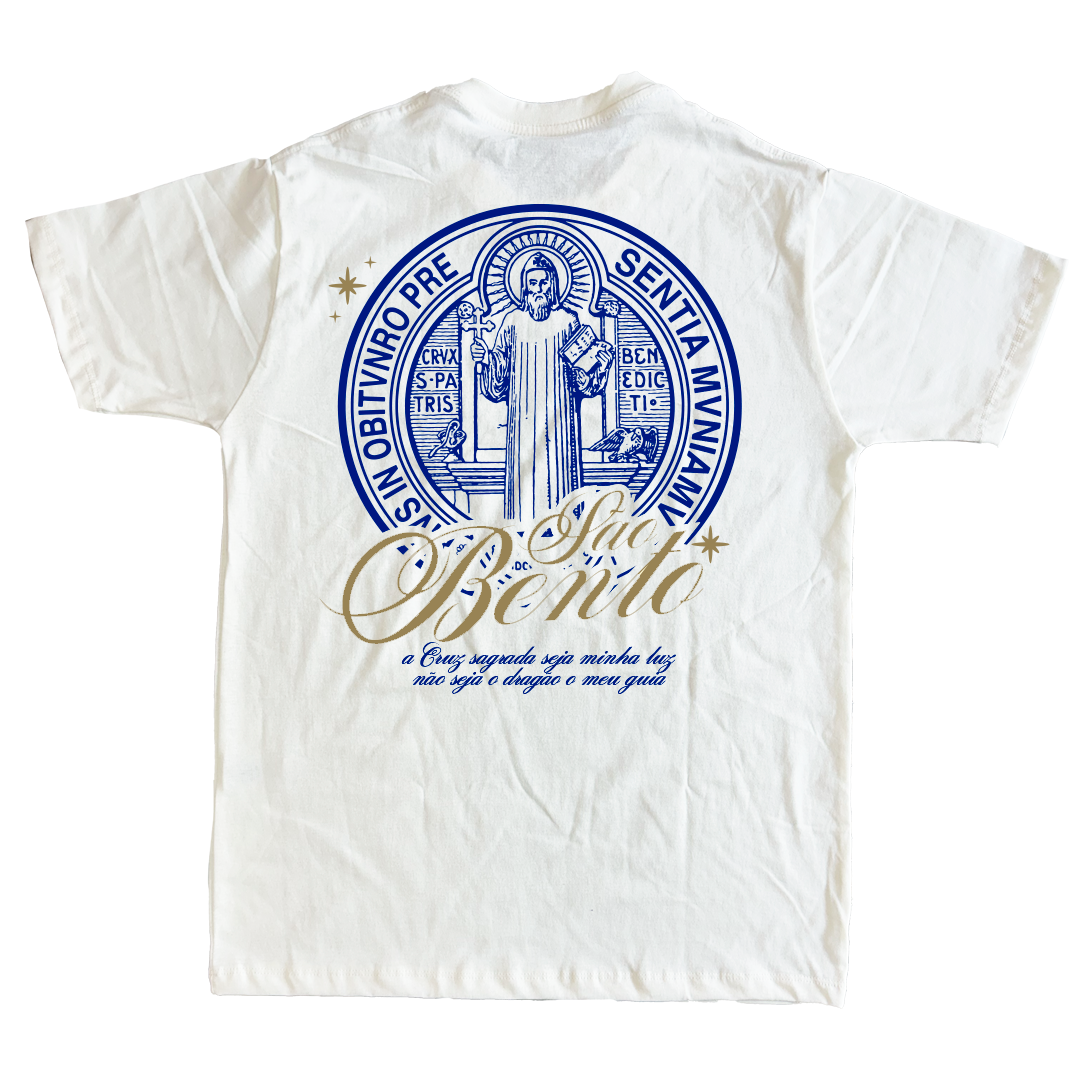 Saint Benedict Medallion T-Shirt - Off White