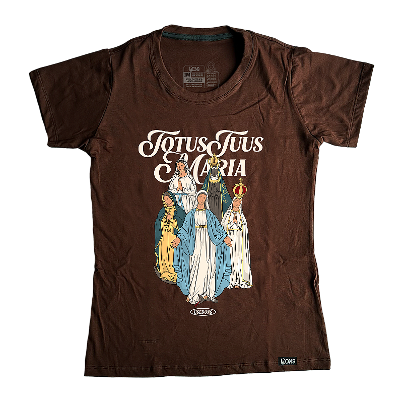 Women’s Fitted Tee – Totus Tuus Mary - Brown - Ref. 3225
