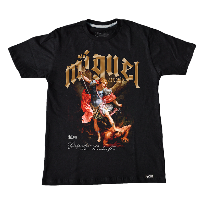 Camiseta São Miguel Arcanjo 'Combate'  - Preto ref 3222