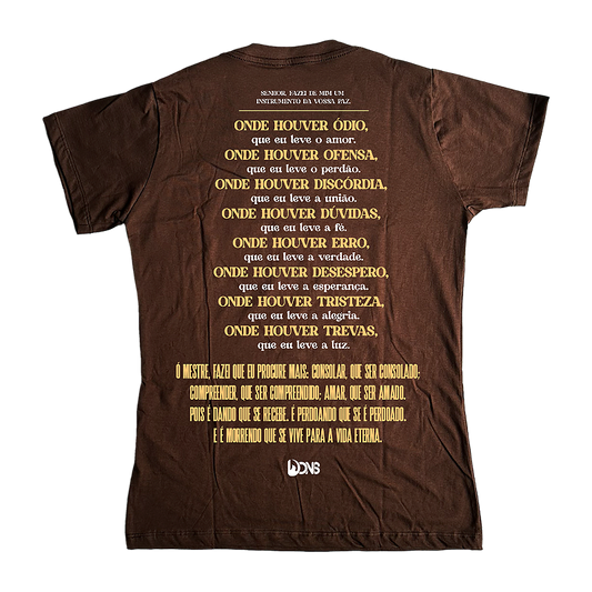 Women’s Fitted Tee – Usedons Saint Francis of Assisi - Brown