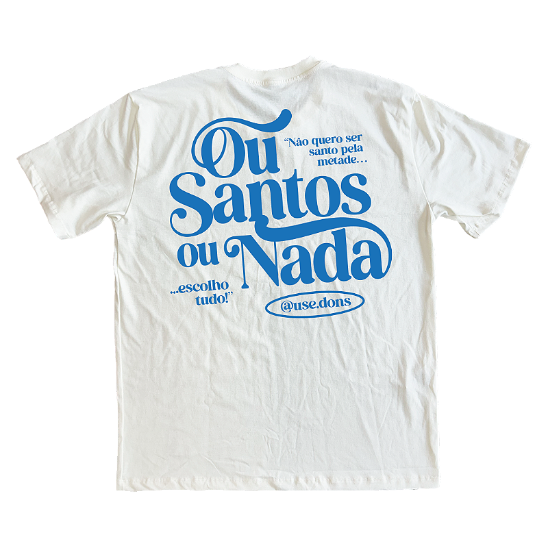 Camiseta Oversized Ou Santos ou Nada - Off White ref 3201