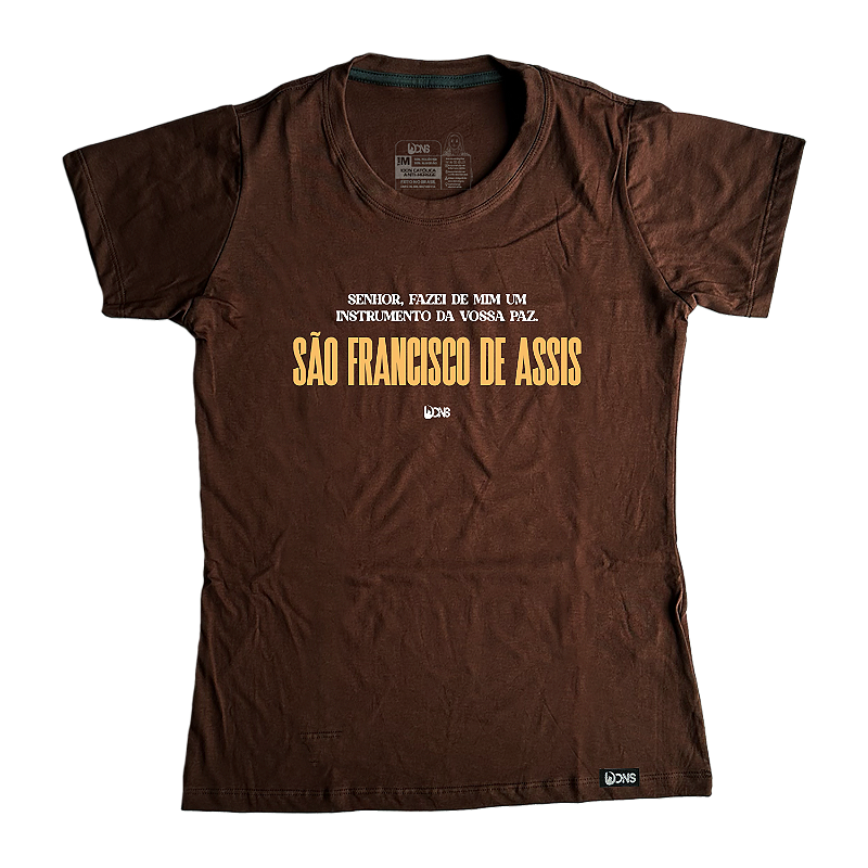 Women’s Fitted Tee – Usedons Saint Francis of Assisi - Brown