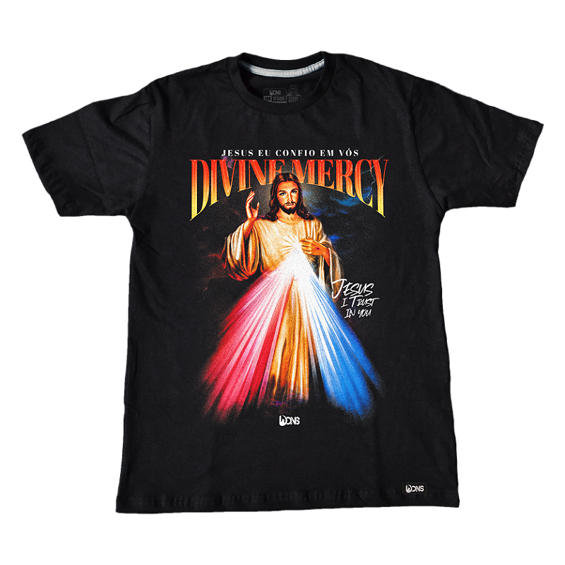 Usedons Divine Mercy Jesus T-Shirt - Black - Ref. 3184