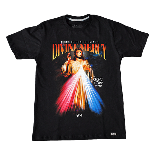 Usedons Divine Mercy Jesus T-Shirt - Black - Ref. 3184