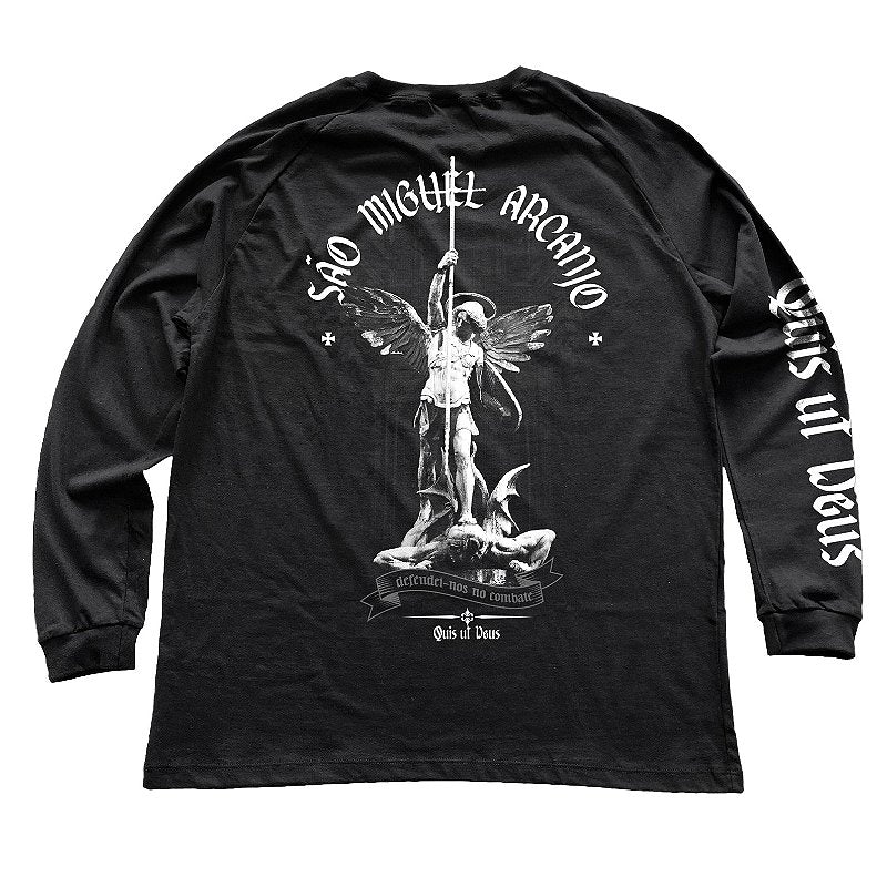 Manga Longa Masculina São Miguel Arcanjo Monocromático - ref 217