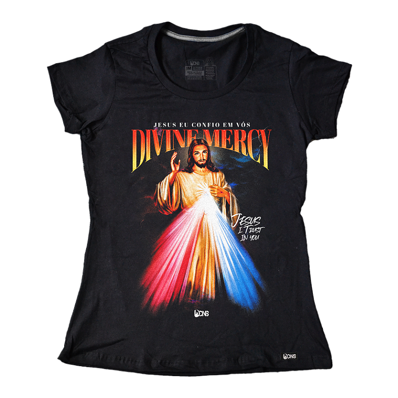 Women’s Fitted Tee – Usedons Divine Mercy Jesus - Black - Ref. 3184