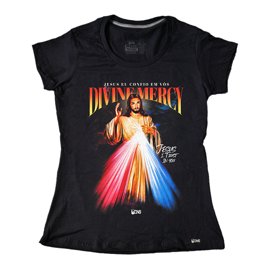 Women’s Fitted Tee – Usedons Divine Mercy Jesus - Black - Ref. 3184