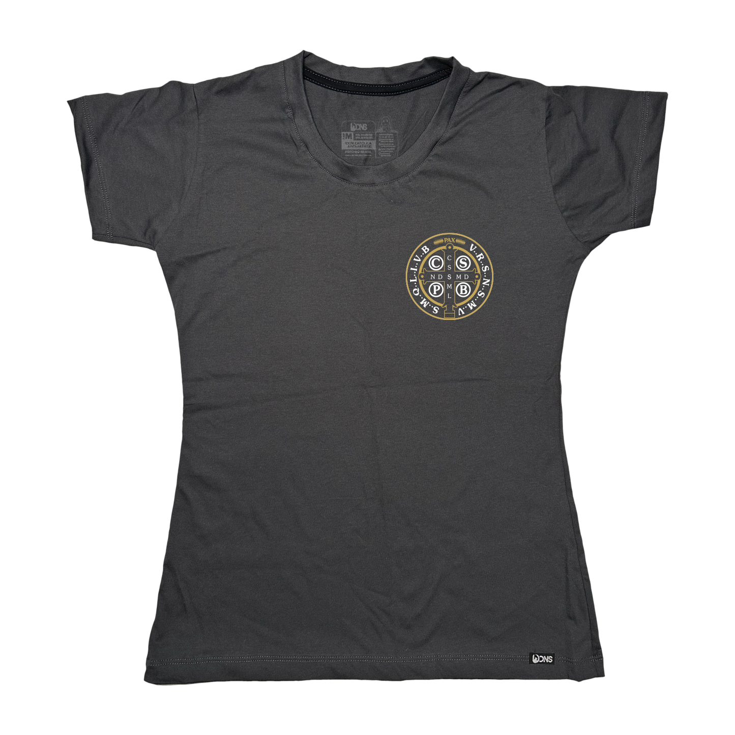 Women’s Fitted Tee Medalhão São Bento - Grafite ref 3226