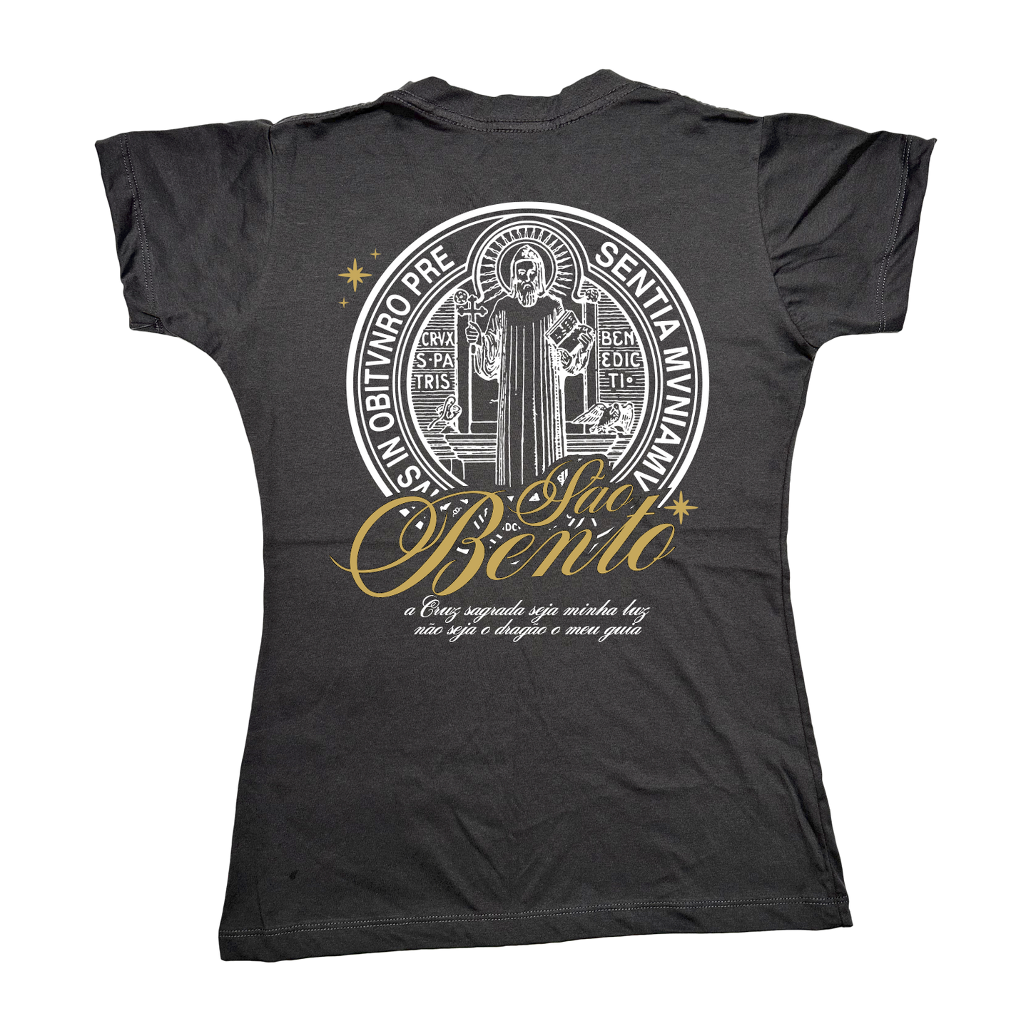 Women’s Fitted Tee Medalhão São Bento - Grafite ref 3226