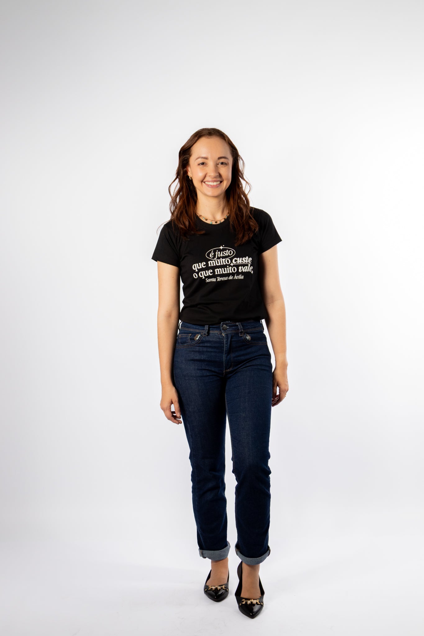 Women’s Fitted Tee É justo que muito custe - Santa Teresa d'Ávilla ref 3257