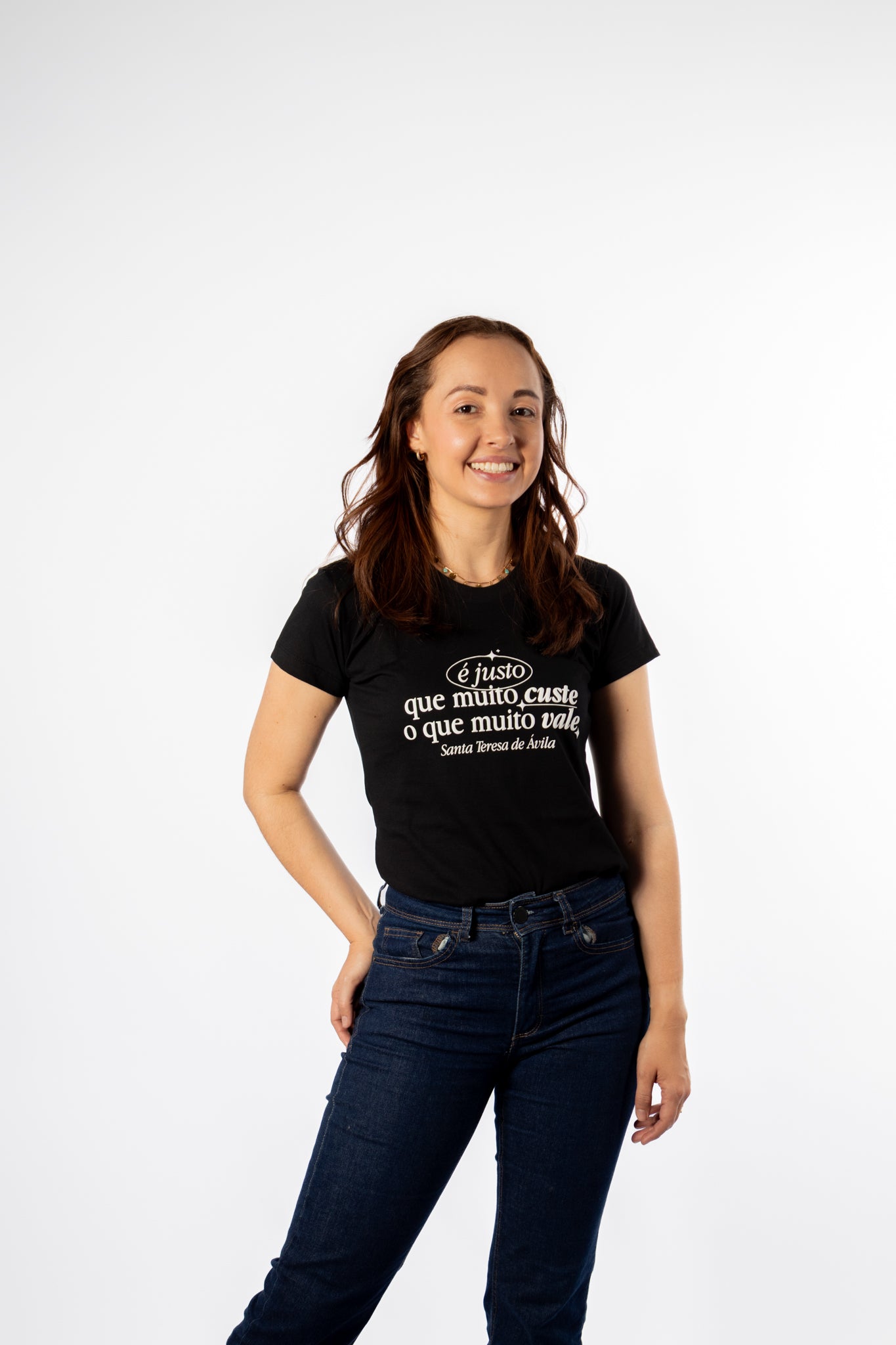 Women’s Fitted Tee É justo que muito custe - Santa Teresa d'Ávilla ref 3257