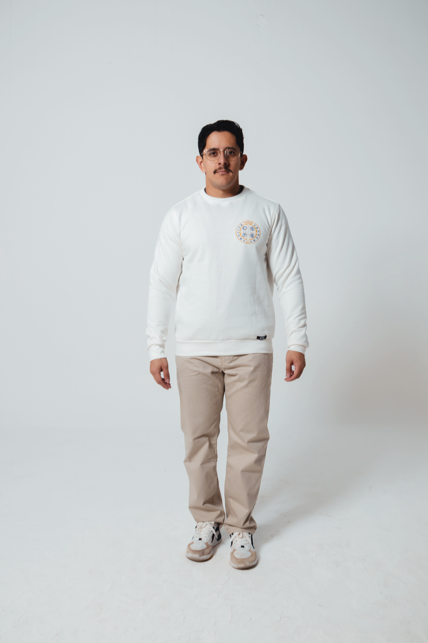 Moletom Gola Careca Medalhão São Bento - Off White ref 3226