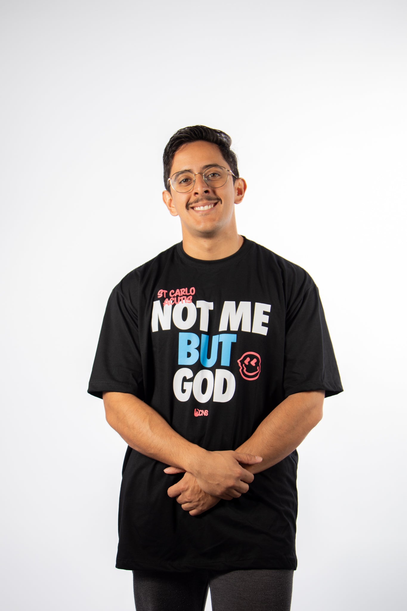 Oversized T-Shirt – Carlo Acutis “Not Me, but God”