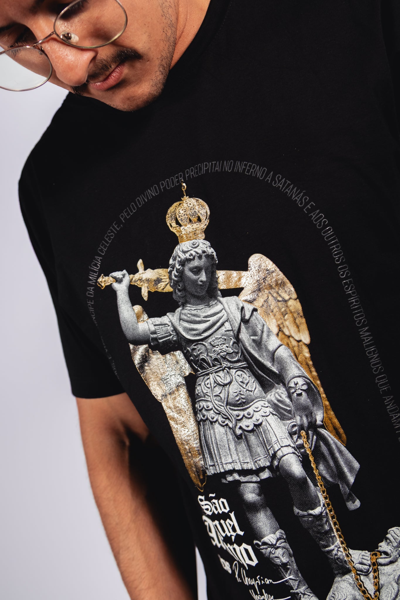 Camiseta São Miguel Arcanjo do Monte Gargano - Preto ref 3251