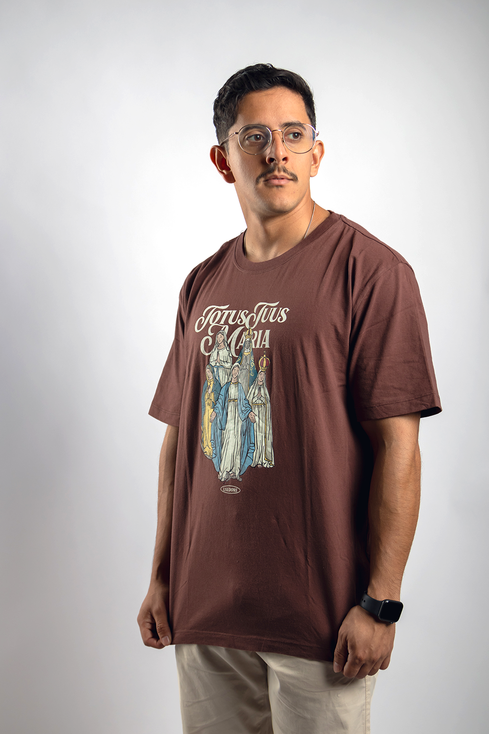 Oversized T-Shirt – Totus Tuus Mary - Brown - Ref. 3225