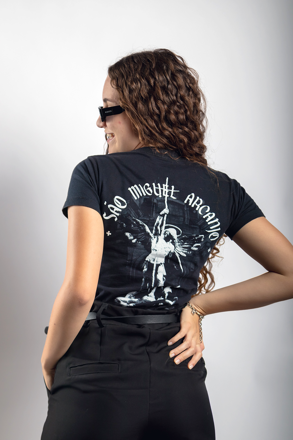 Baby Look São Miguel Arcanjo Monocromático - ref 217