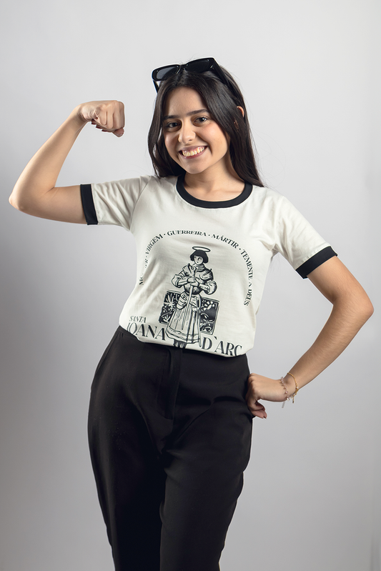 Women’s Fitted Tee – Saint Joan of Arc - Black - Ref. 3230