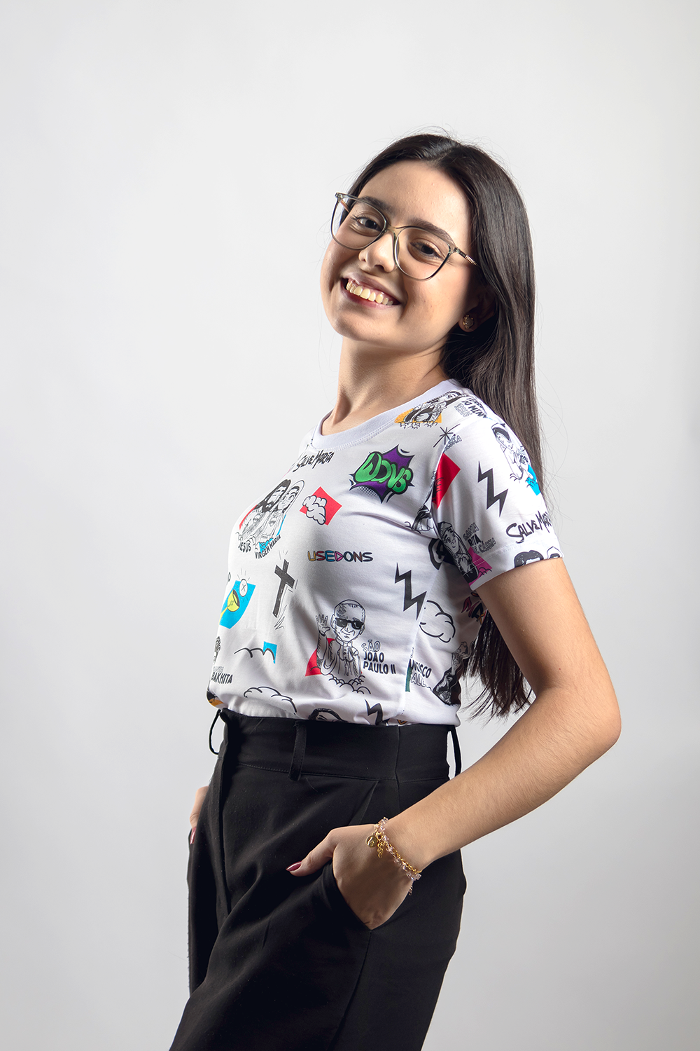 Women’s Fitted Tee – Usedons Cartoon Saints