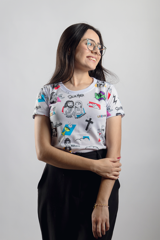 Women’s Fitted Tee – Usedons Cartoon Saints
