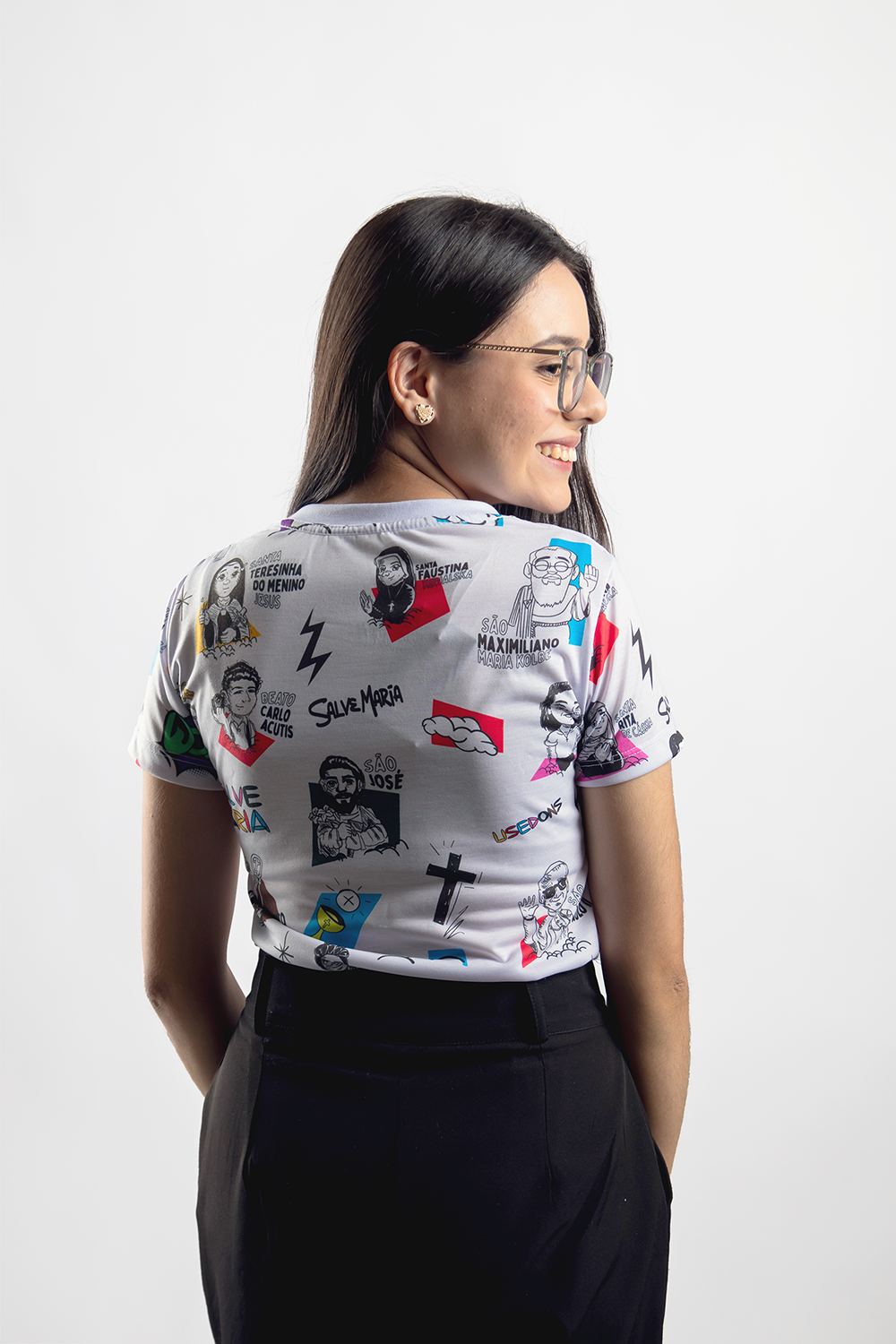 Women’s Fitted Tee – Usedons Cartoon Saints