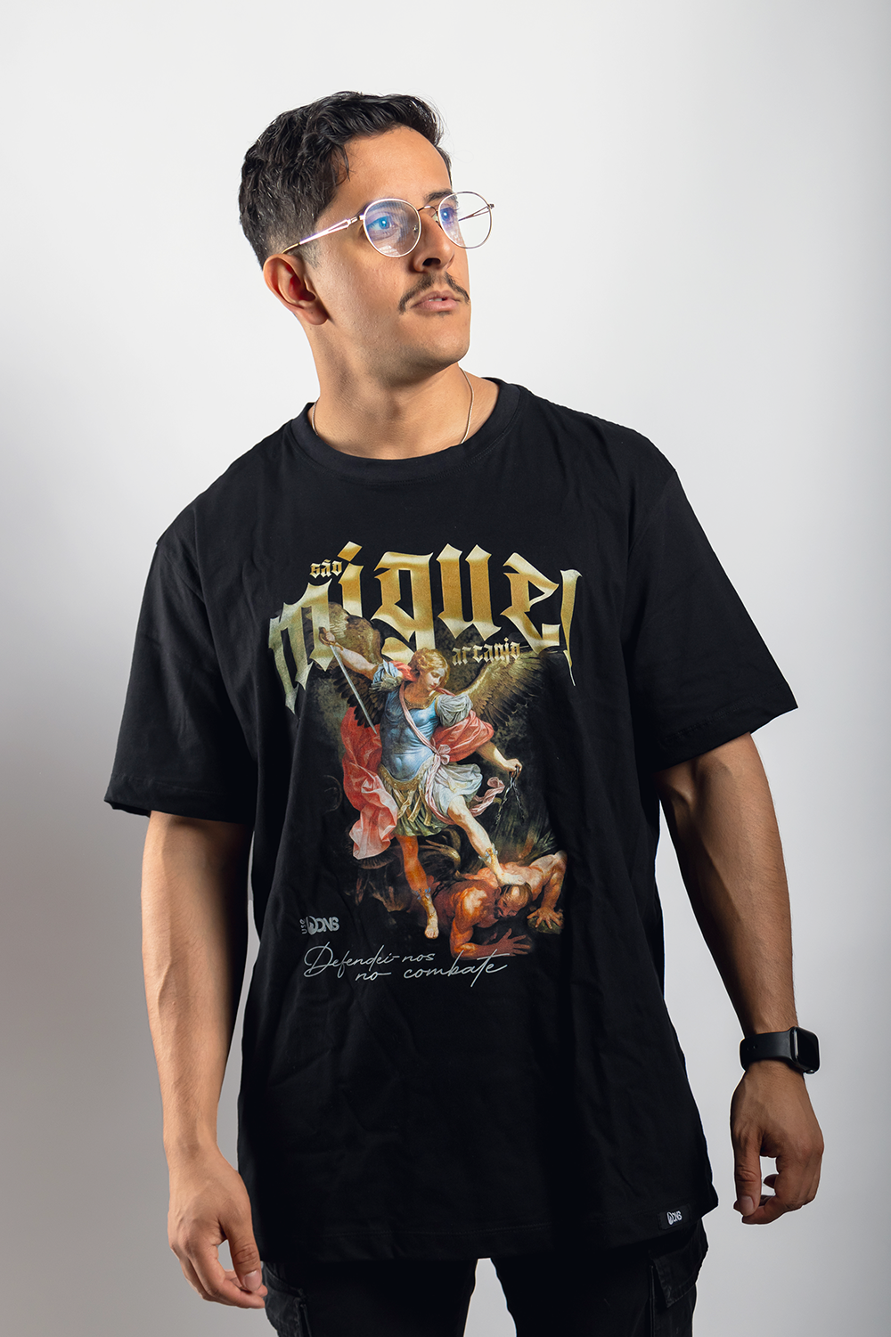 Camiseta Oversized São Miguel Arcanjo 'Combate' - Preto ref 3222