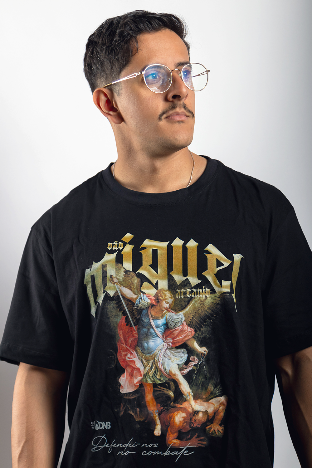 Camiseta Oversized São Miguel Arcanjo 'Combate' - Preto ref 3222