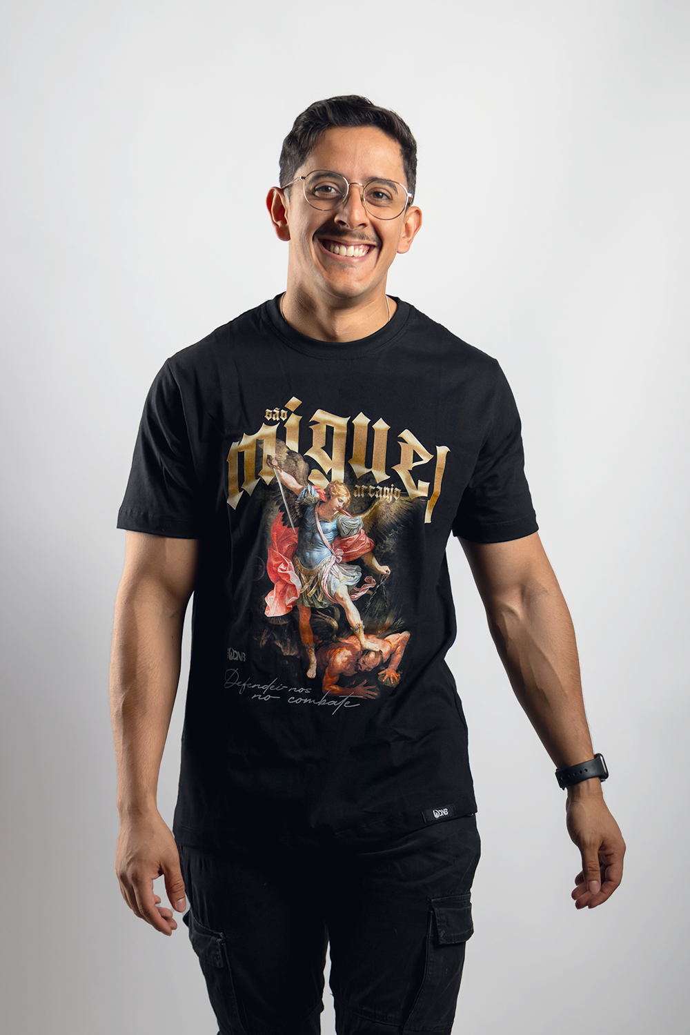 Camiseta São Miguel Arcanjo 'Combate'  - Preto ref 3222