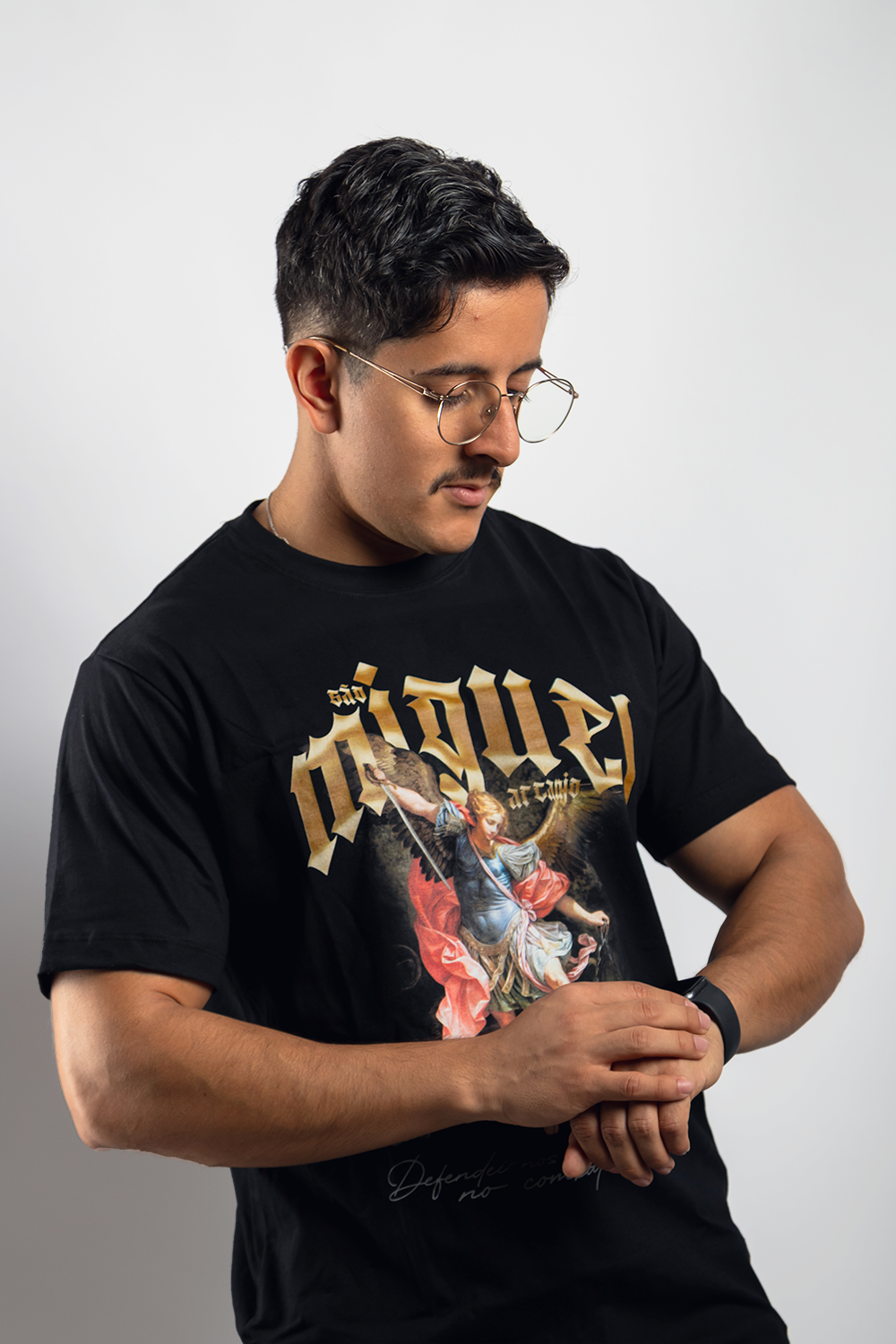 Camiseta São Miguel Arcanjo 'Combate'  - Preto ref 3222