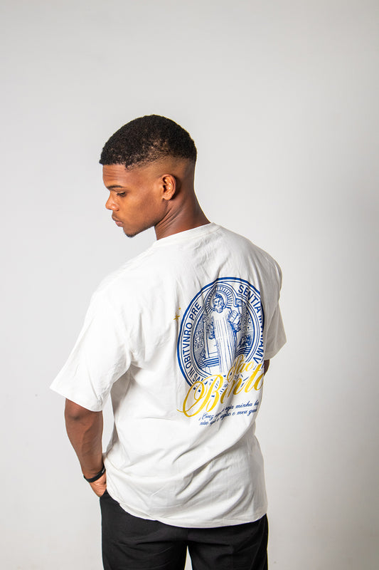 Oversized T-Shirt – Saint Benedict Medallion - Off White