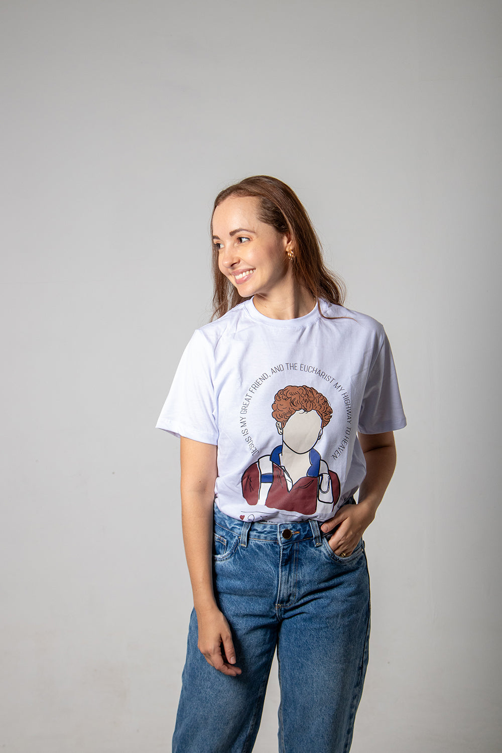 Camiseta Carlo Acutis Desenho