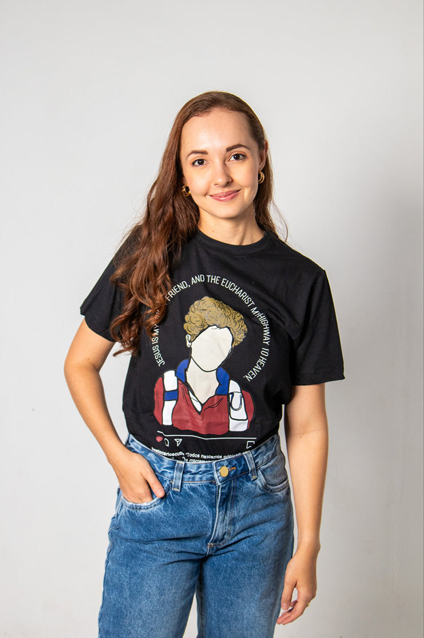Camiseta Carlo Acutis Desenho