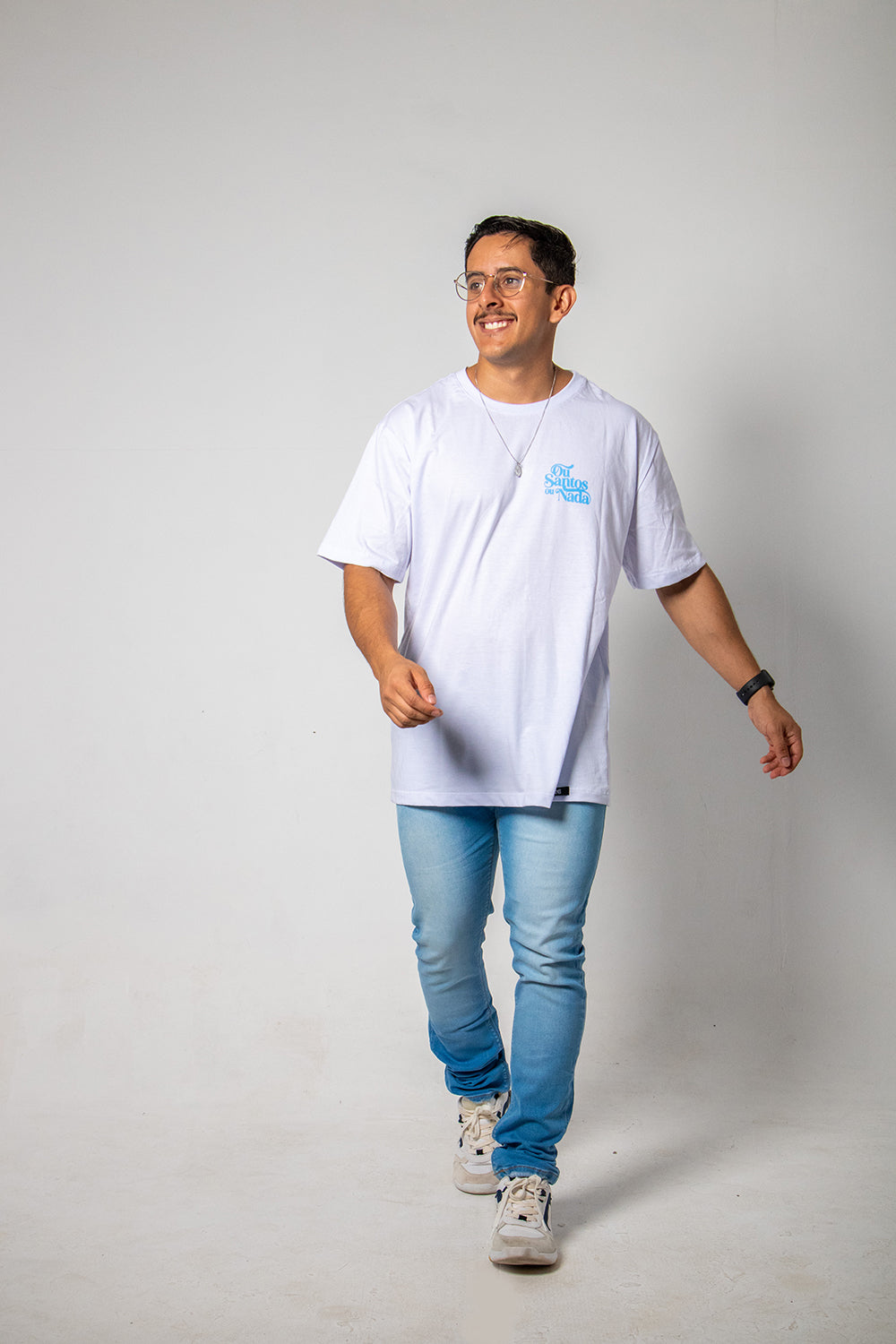 Camiseta Oversized Ou Santos ou Nada - Branco ref 3201