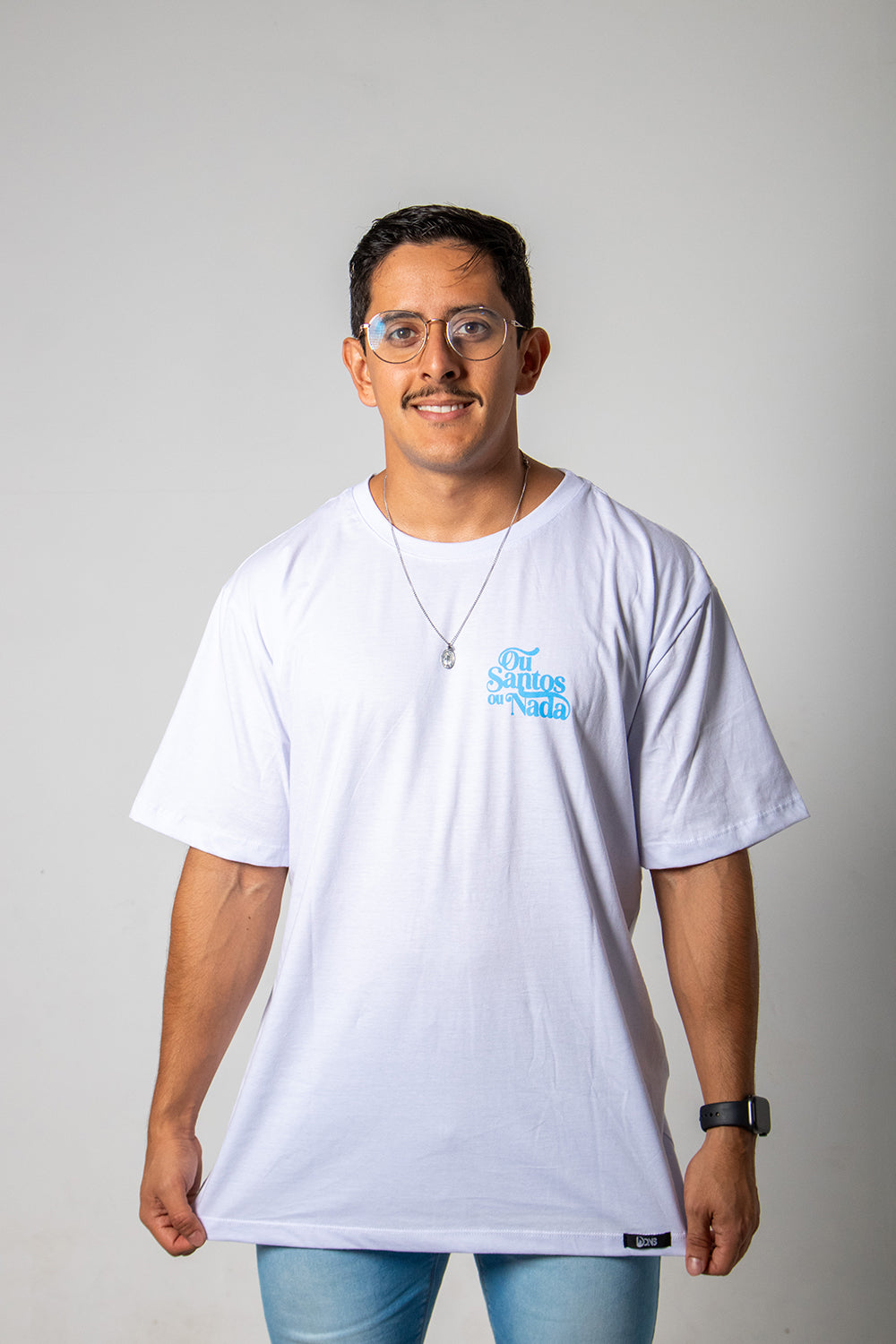 Camiseta Oversized Ou Santos ou Nada - Branco ref 3201