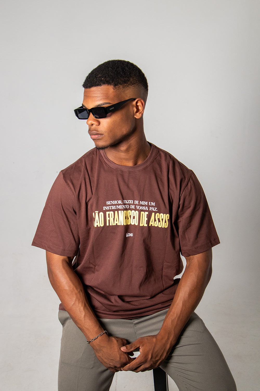 Oversized T-Shirt – Usedons Saint Francis of Assisi - Brown - Ref. 3178