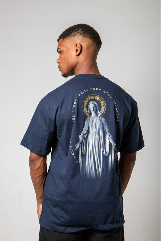 Camiseta Oversized Nossa Senhora das Graças - Azul Marinho ref 3245