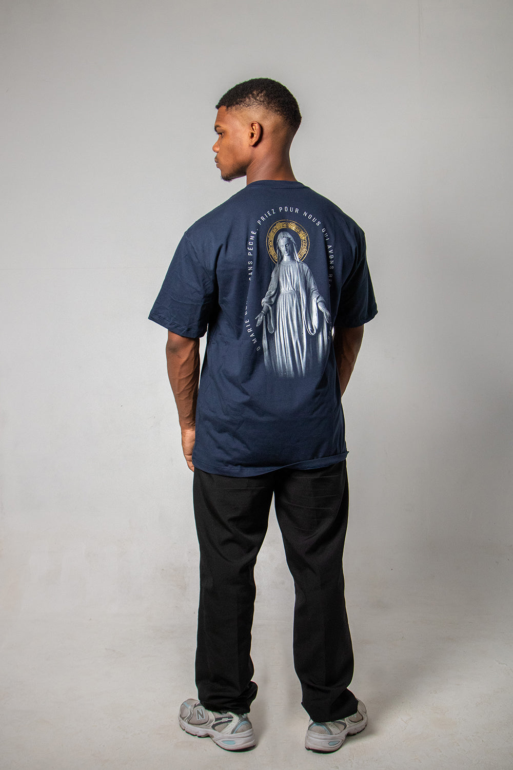 Camiseta Oversized Nossa Senhora das Graças - Azul Marinho ref 3245