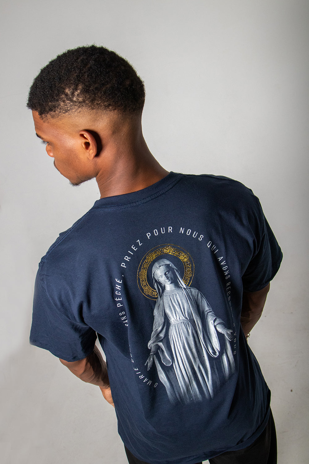 Camiseta Oversized Nossa Senhora das Graças - Azul Marinho ref 3245