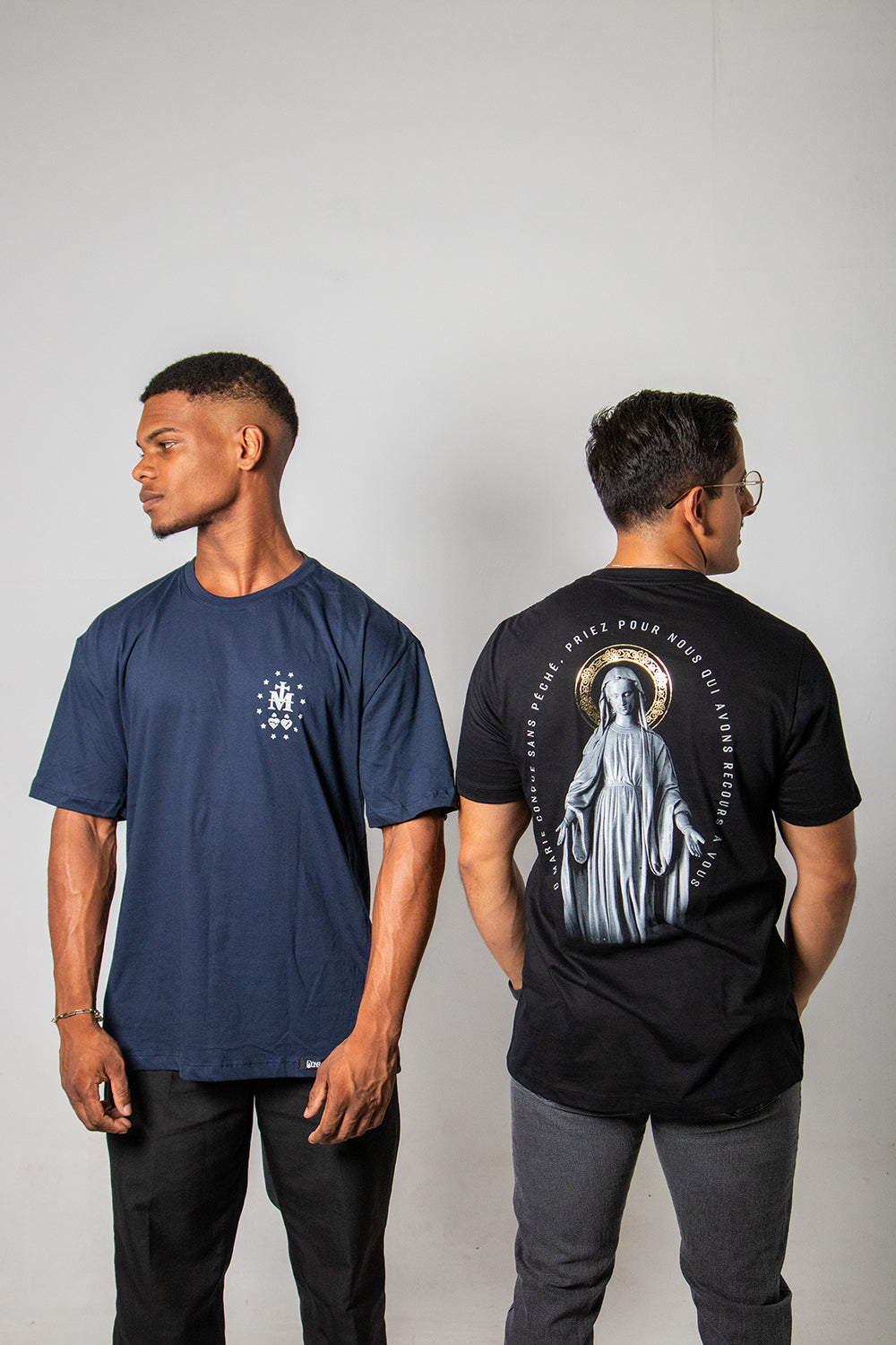 Camiseta Oversized Nossa Senhora das Graças - Azul Marinho ref 3245