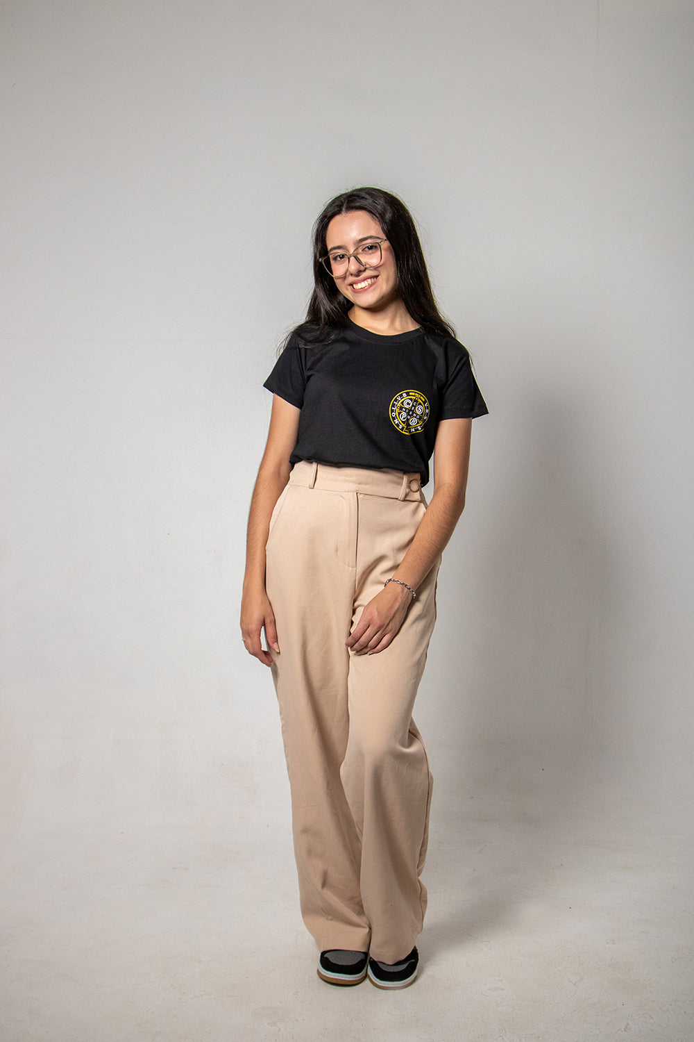 Women’s Fitted Tee – Saint Benedict Medallion - Black - Ref. 3226