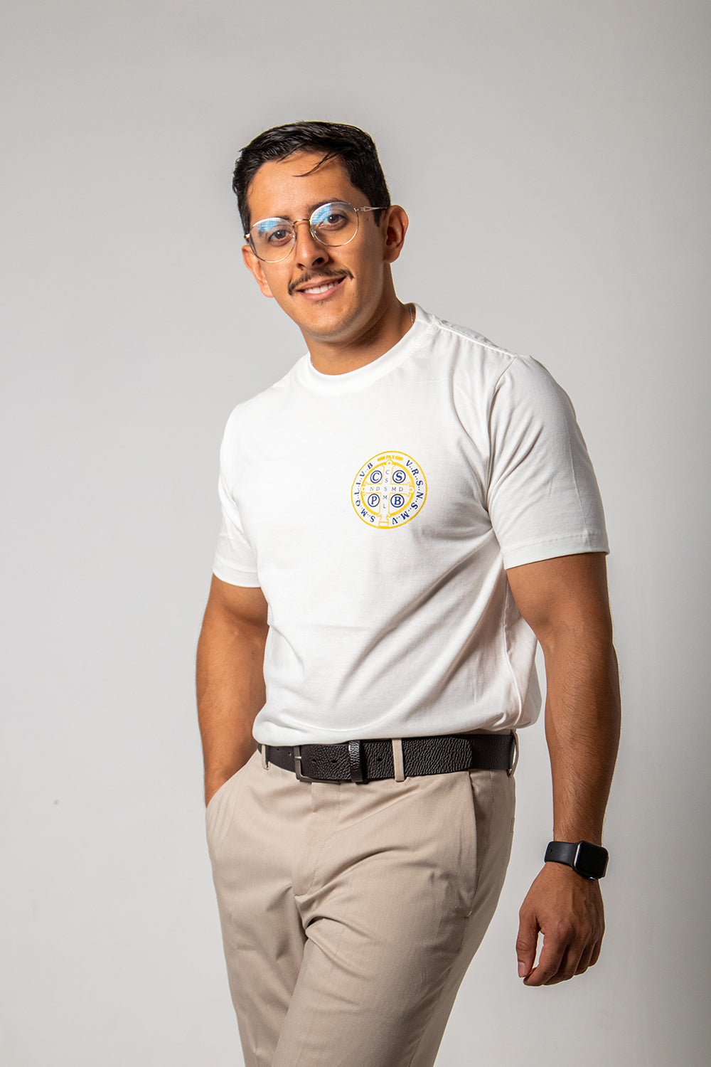Saint Benedict Medallion T-Shirt - Off White