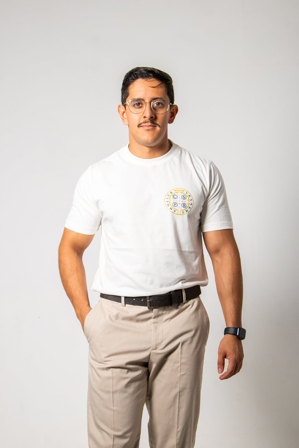 Saint Benedict Medallion T-Shirt - Off White