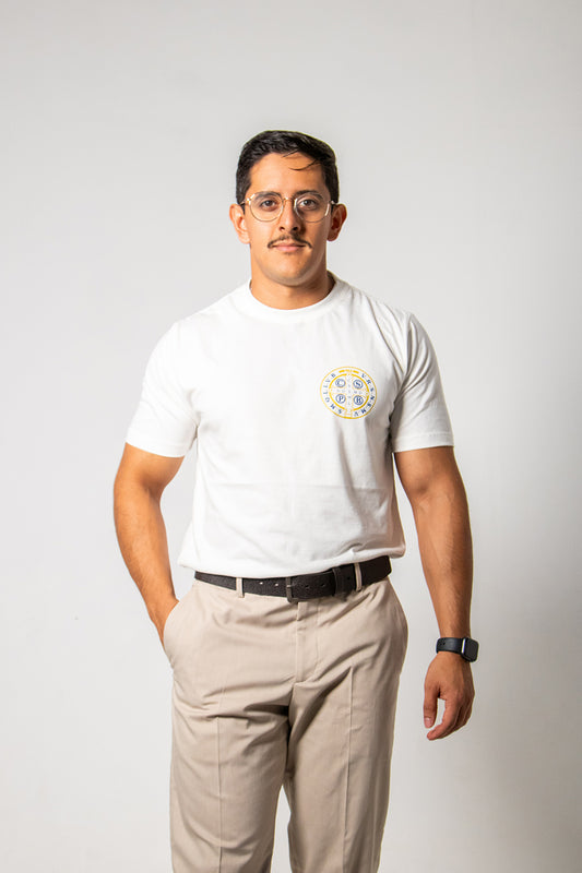 Saint Benedict Medallion T-Shirt - Off White