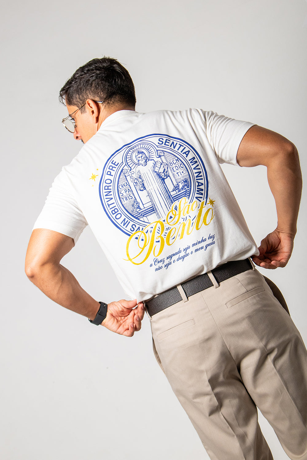 Saint Benedict Medallion T-Shirt - Off White