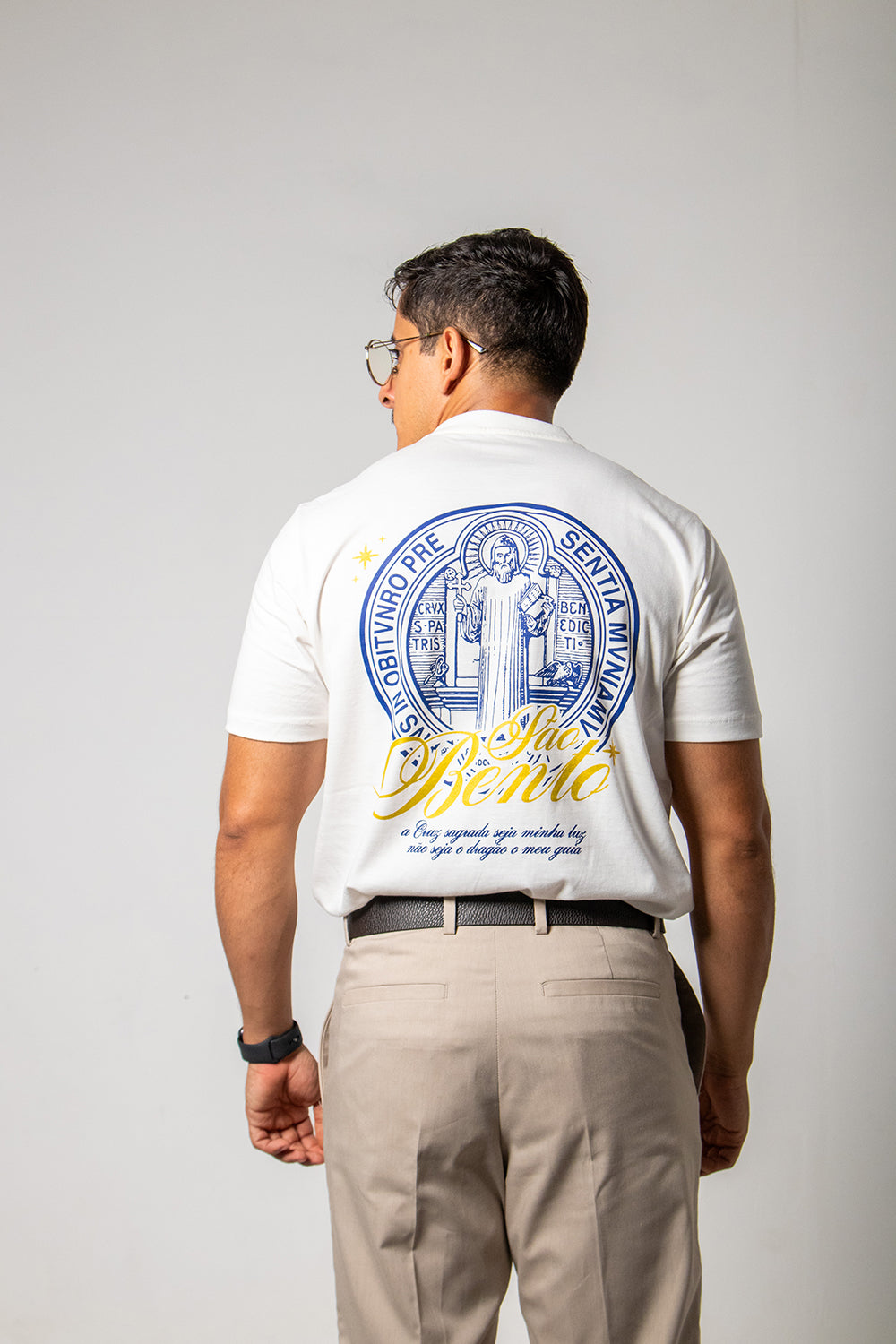 Saint Benedict Medallion T-Shirt - Off White