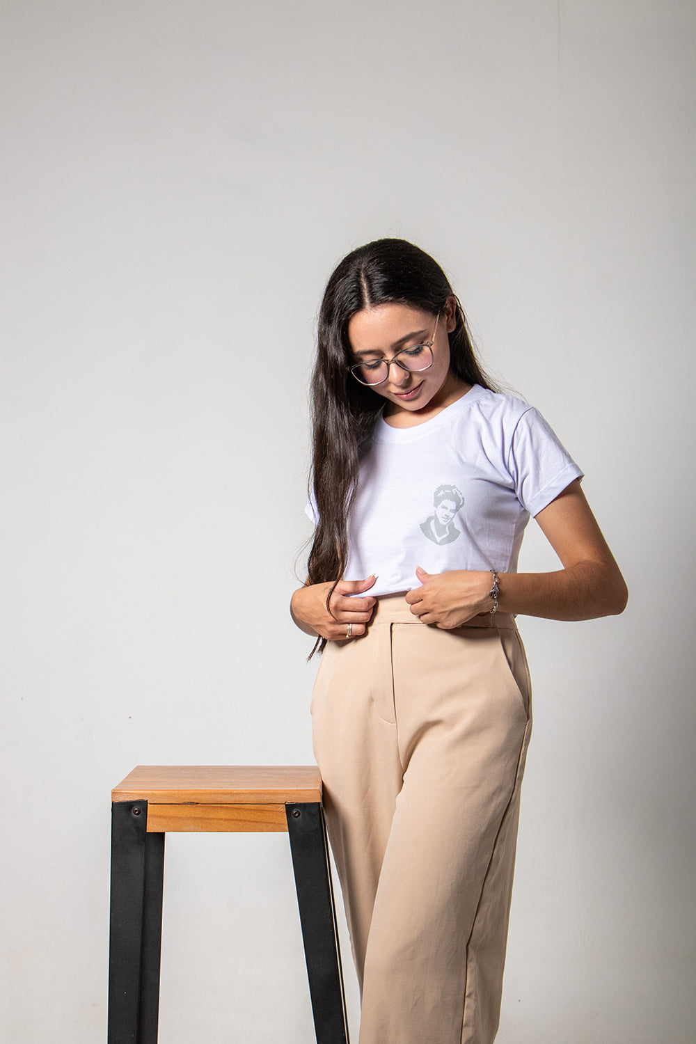 Women’s Fitted Tee – Saint Carlo Acutis “Not I, but God” - White