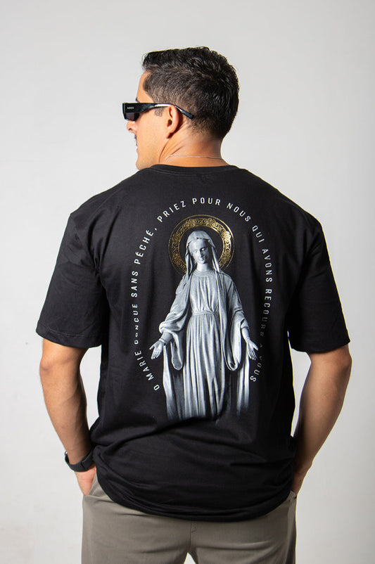 Camiseta Oversized Nossa Senhora das Graças - Preto ref 3245