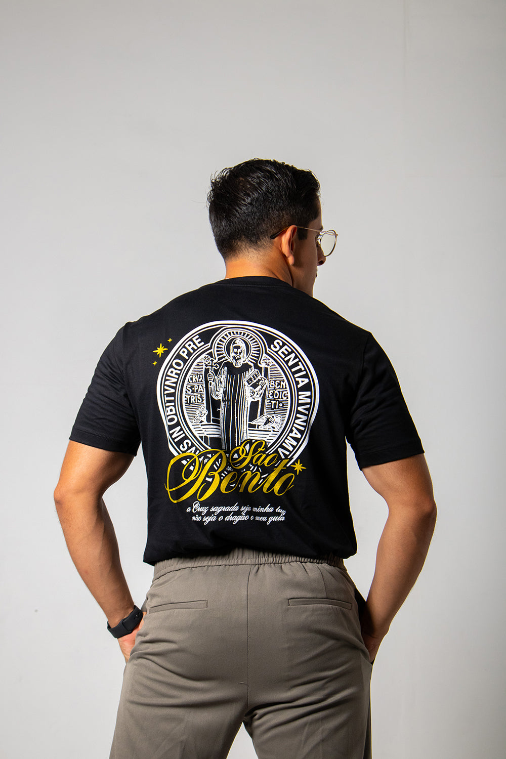 Saint Benedict Medallion T-Shirt - Black