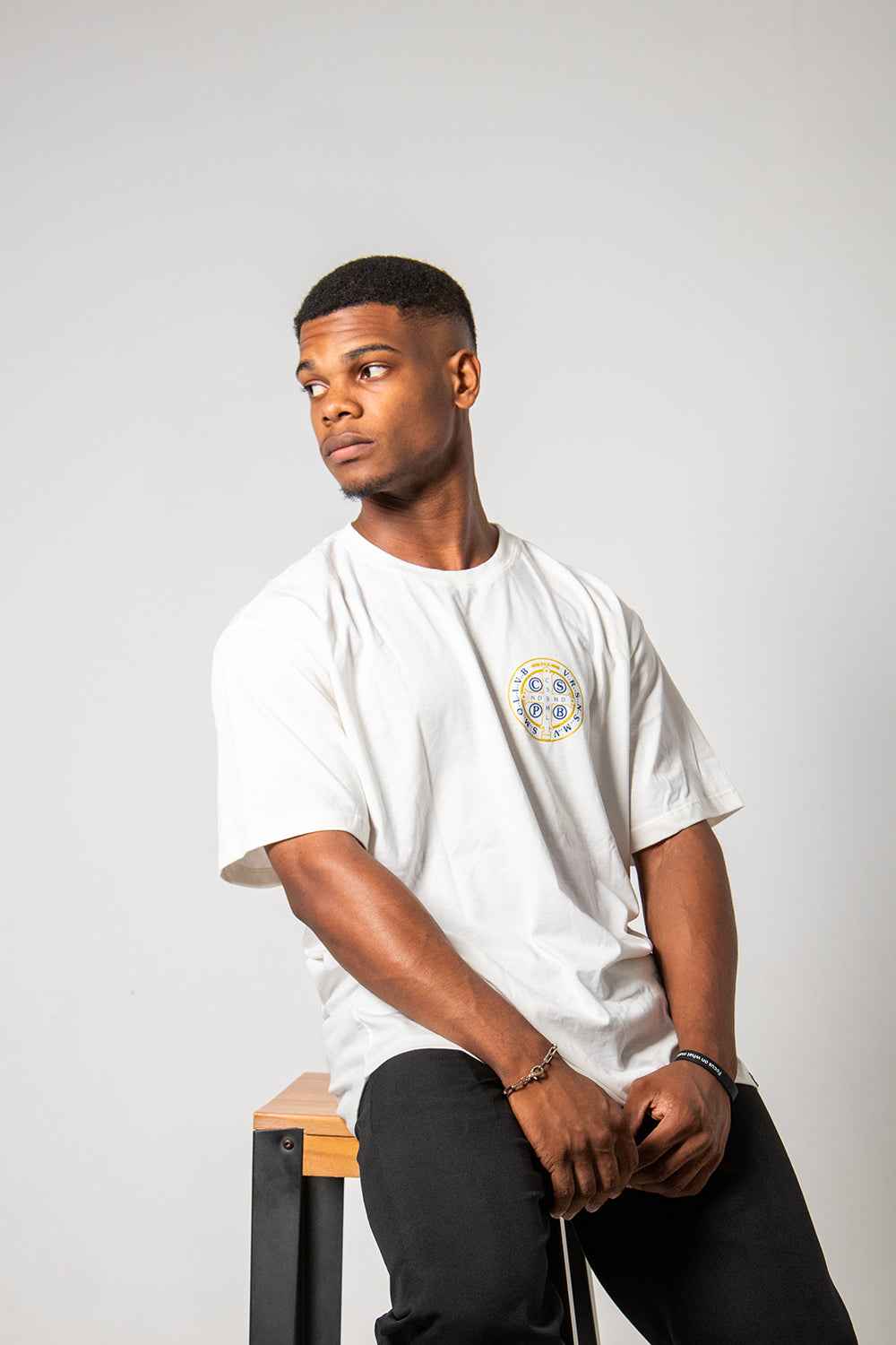 Oversized T-Shirt – Saint Benedict Medallion - Off White